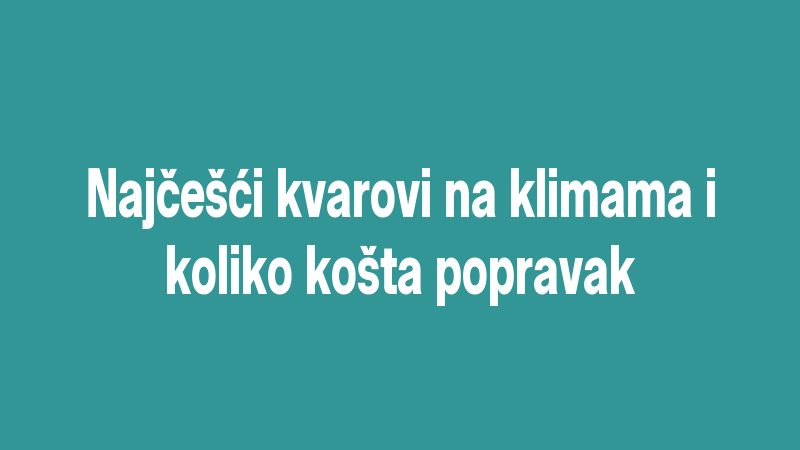 Najčešći kvarovi na klimama i koliko košta popravak